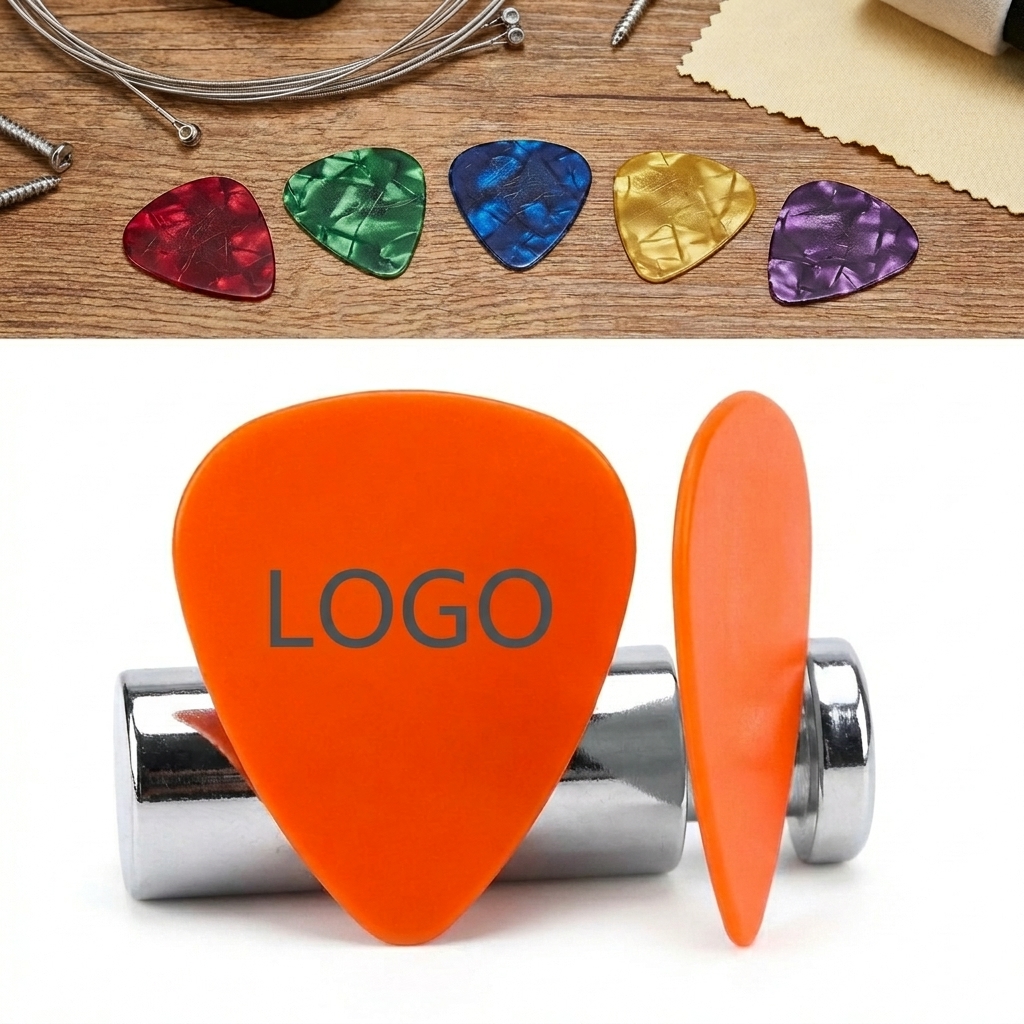 Customizable Logo Guitar Picks - 0.46mm Thick, Vibrant Colors for Strumming & Gifting