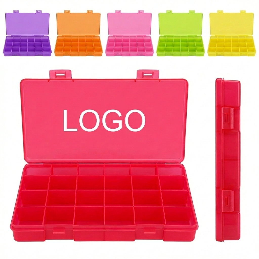 18-Compartment Multicolor Pill & Small Item Organizer Box