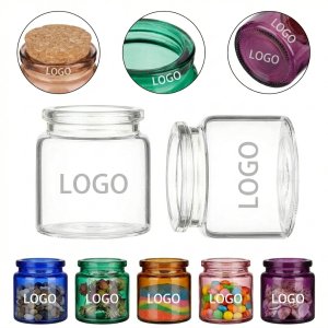 Multi-Color Cork-Stoppered Glass Jars for Spices & DIY Decor
