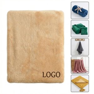 Year-Round Comfort Coral Fleece Bed Blanket - Elegant Solid Colors for Any Decor