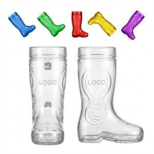 Colorful Cowboy Boot Design Glass Tumbler, 17oz