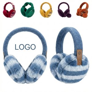 Plush & Knit Winter Ear Muffs - Soft Faux Fur Ear Warmers