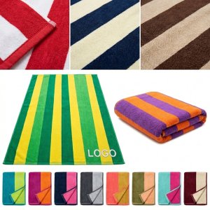 Customizable Striped Beach Towel for Promotions and Outdoor Water Activities